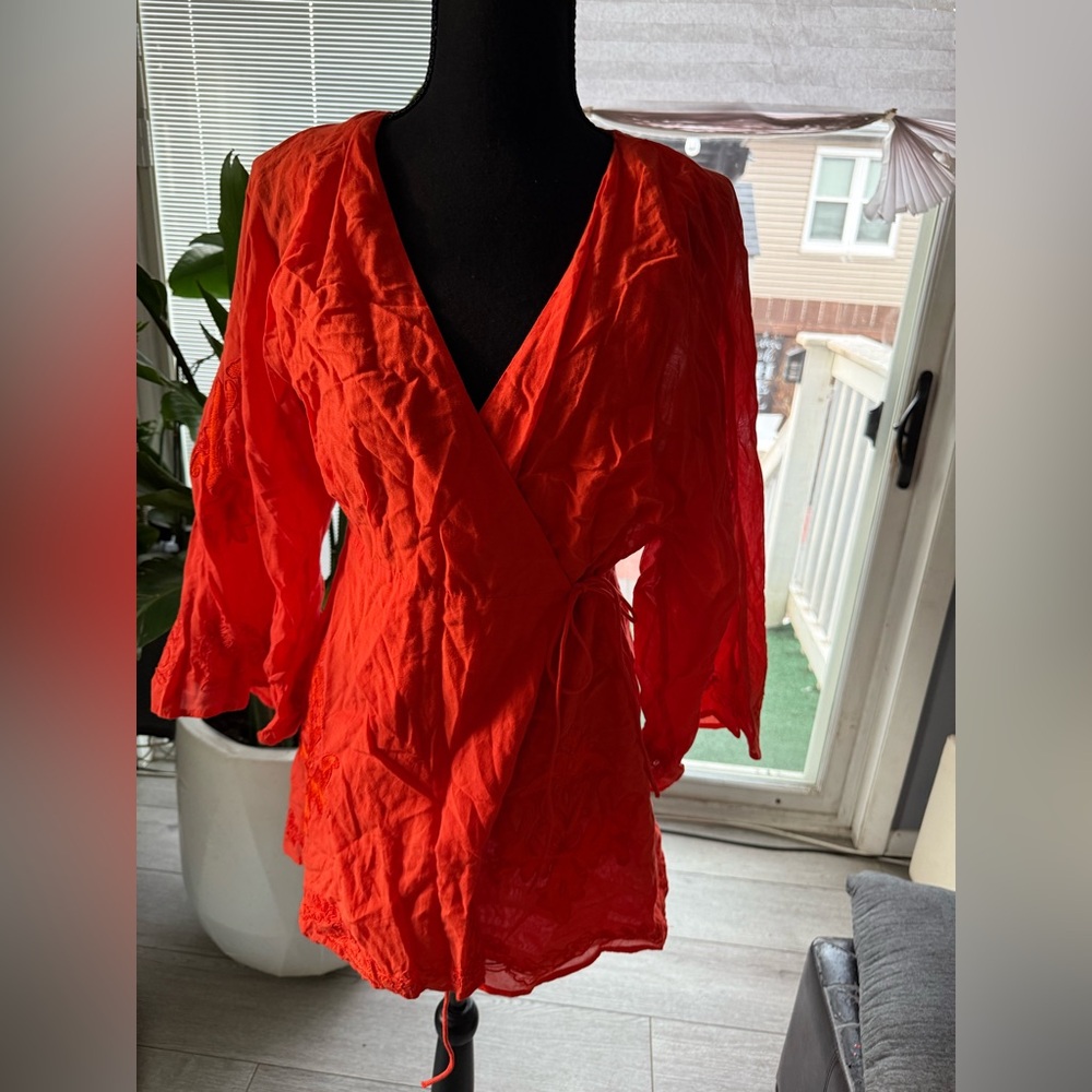 Red Wrap-Style Women's dress